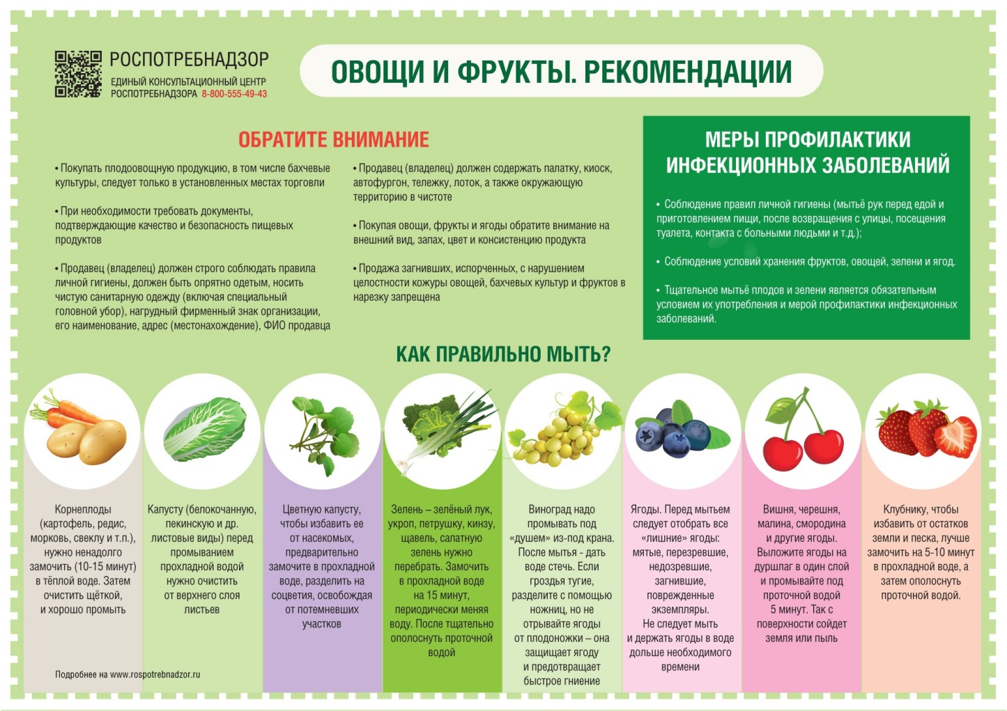 Рекомендации Роспотребнадзора по выбору фруктов и овощей в летний период.