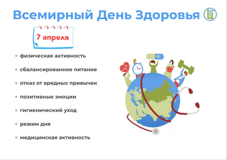7 апреля — Всемирный День Здоровья. 7 апреля — Всемирный День Здоровья.